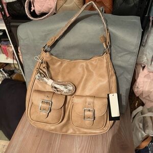Elegant Tan Women's Shoulder Bag